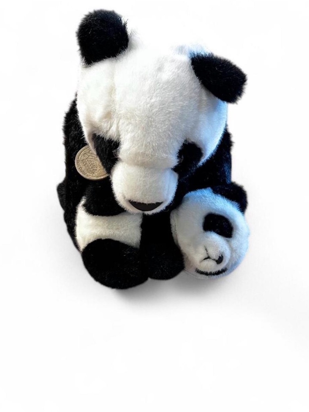 Aurora Classic Handcrafted Panda Mom & Baby Plush 16" Premium Realistic